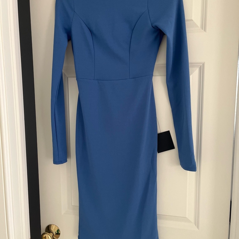 Lulu's Classic Blue Long Sleeve Dress